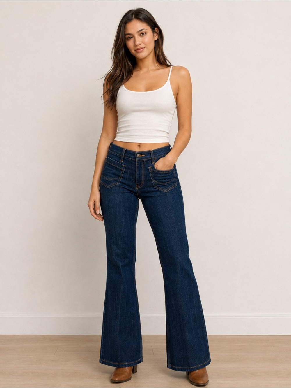 James Jeans Humphrey Trouser Flare Jeans Dark Indigo Size 28